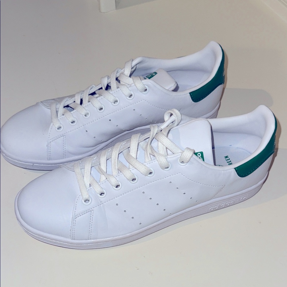 Adidas White and Green Stan Smith Primegreen Sneakers